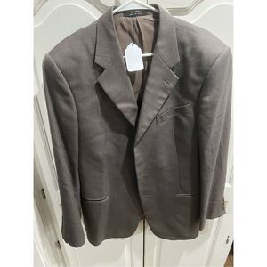 Armani Collezioni Blazer 42R Herringbone Brown Sport Coat Italy Saks Fifth Ave